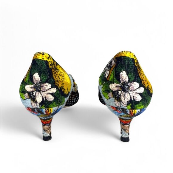 DOLCE & GABBANA Spring 2013 Runway Lemon Print Pumps IT38.5 - Picture 6 of 9